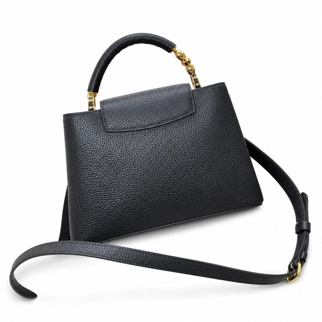 Louis Vuitton Capucines Leather Black Handbag