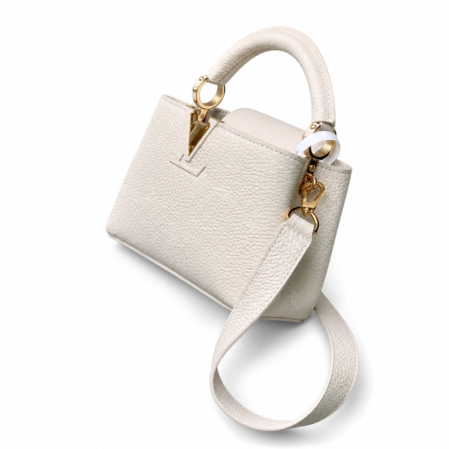 Louis Vuitton Capucines Mini Leather White Handbag