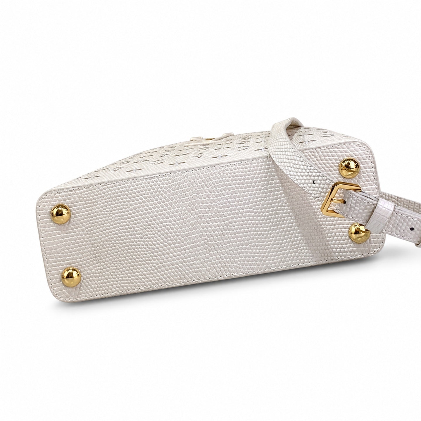 Louis Vuitton Capucines Jacquard Leather White Handbag