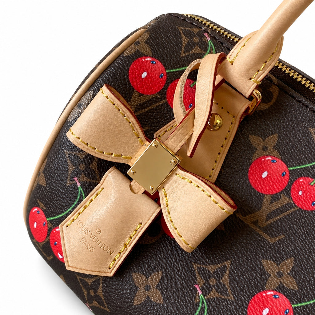Louis Vuitton Speedy Bandouliere Takashi Murakami Canvas Leather Handbag