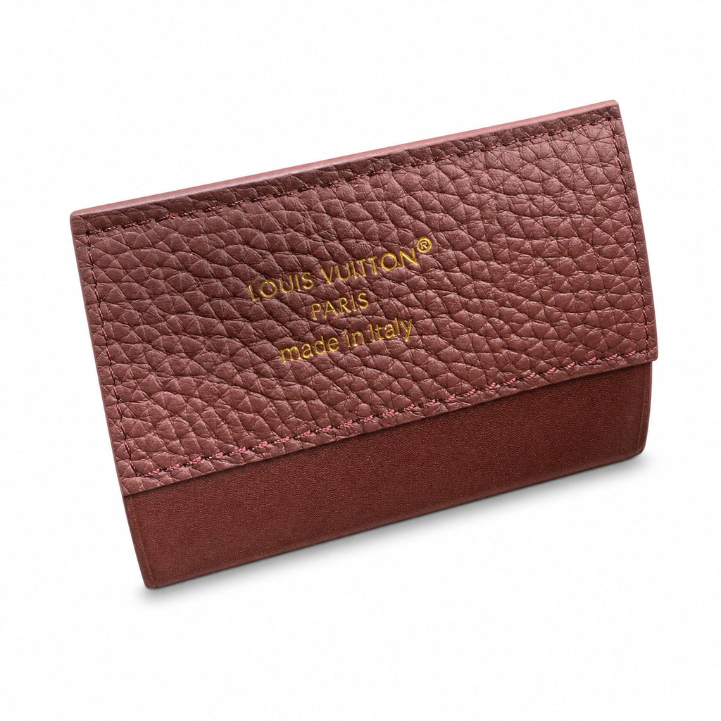 Louis Vuitton Capucines Leather White Gold Burgundy Handbag