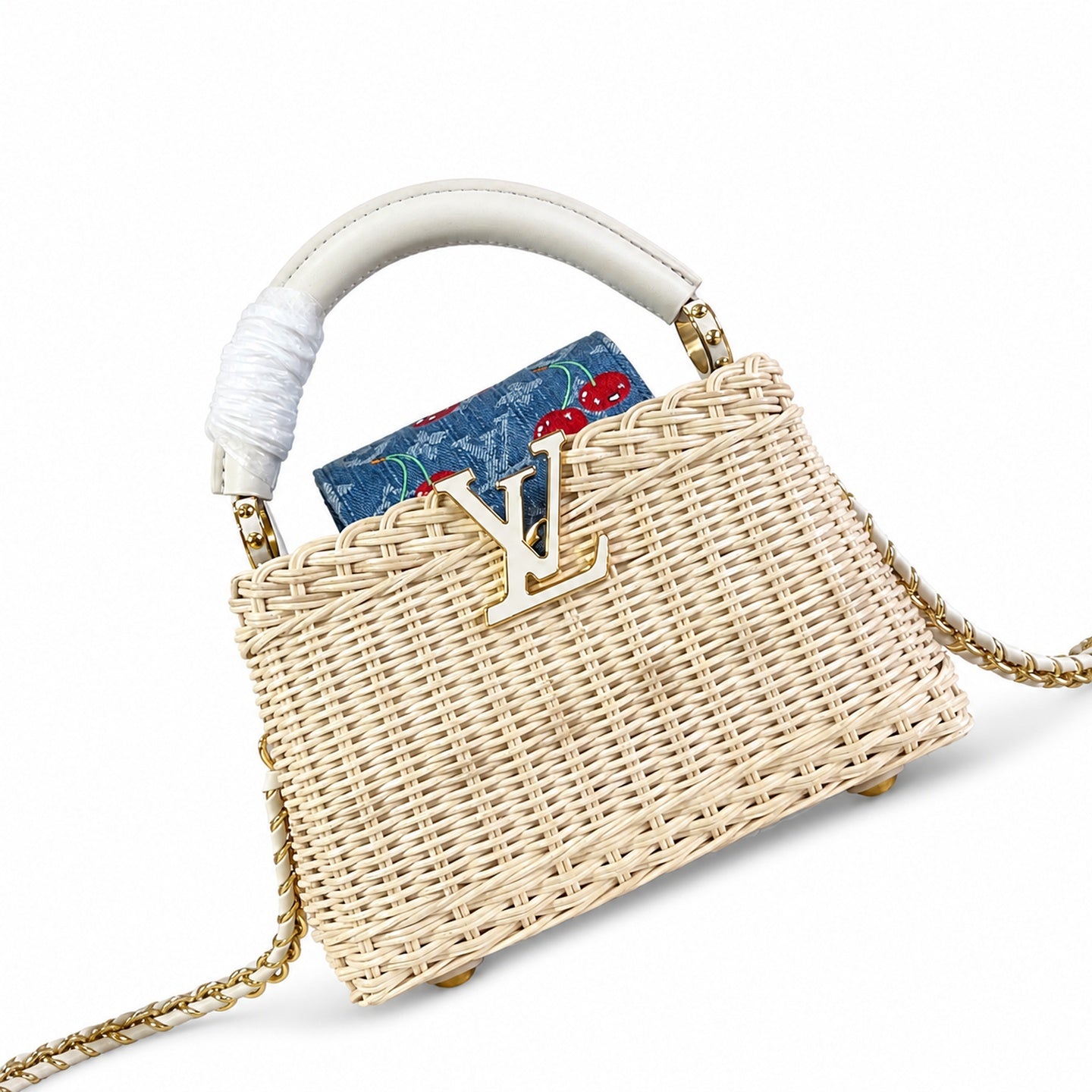 Louis Vuitton Capucines Takashi Murakami Mini White Handbag