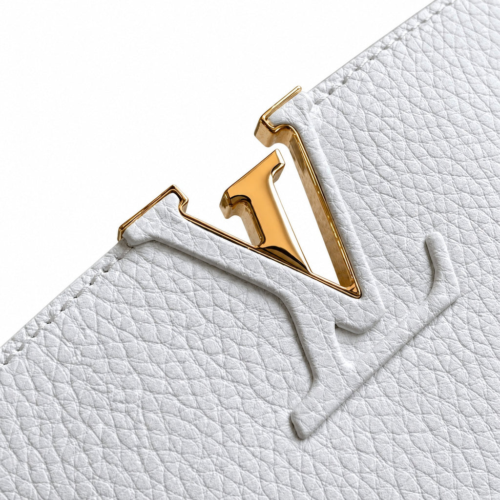 Louis Vuitton Capucines Medium Snakeskin Leather White Gold Handbag