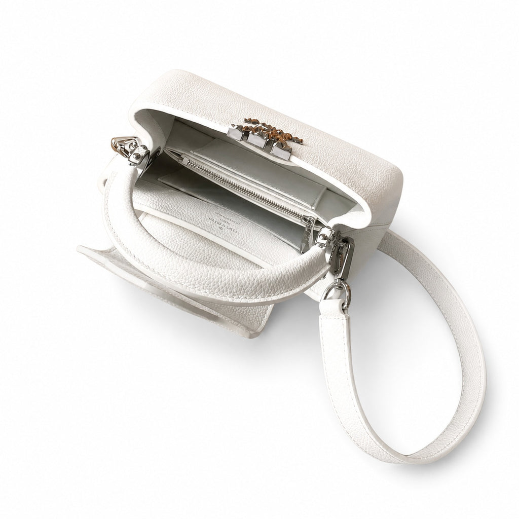 Louis Vuitton Mini Leather White Silver Handbag