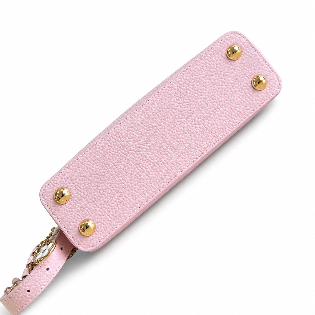 Louis Vuitton Capucines Small Knit Leather Pink Handbag