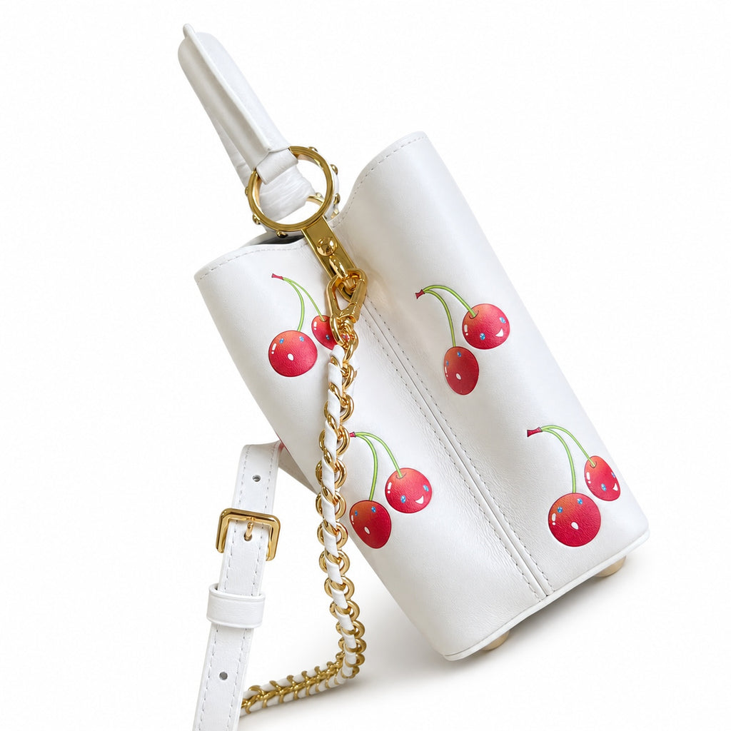 Louis Vuitton Capucines Takashi Murakami Small Leather White Handbag