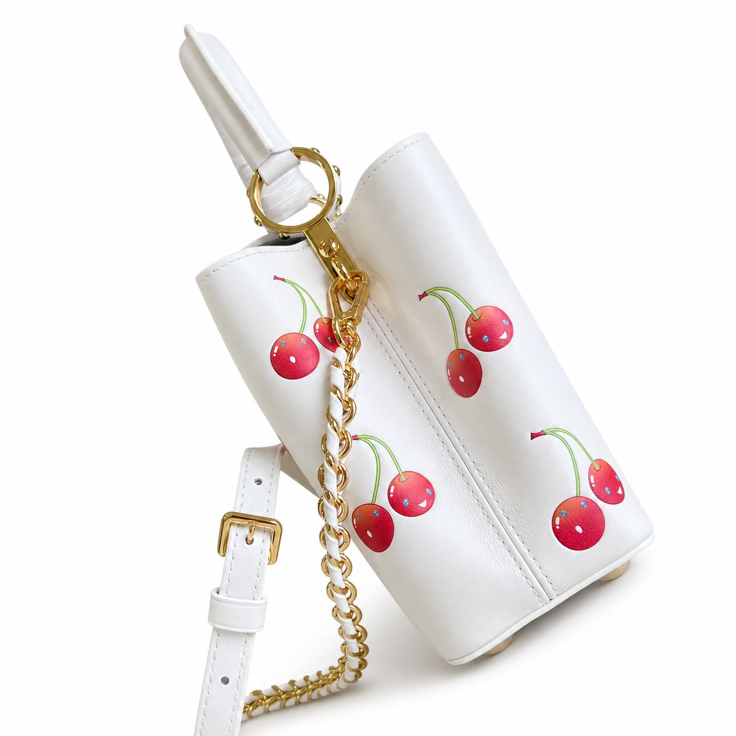 Louis Vuitton Capucines Takashi Murakami Small Leather White Handbag