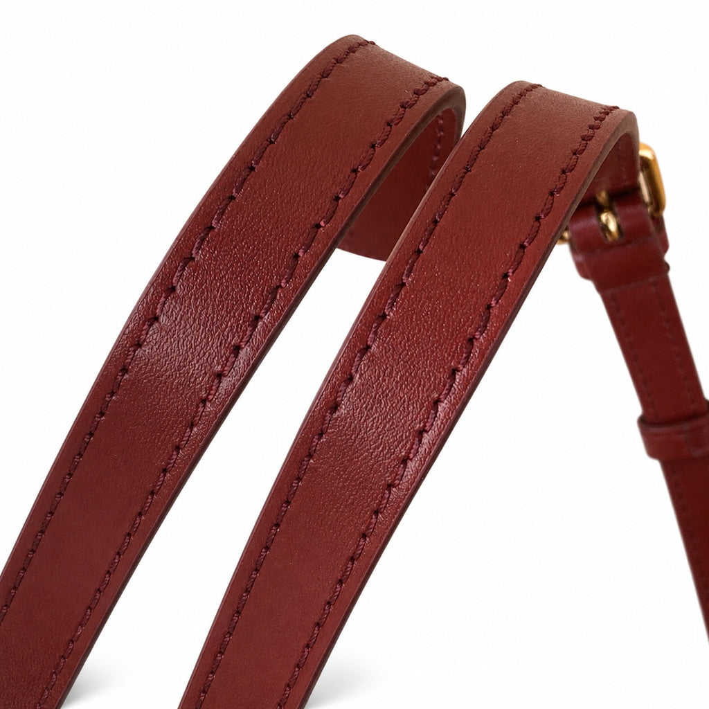 Louis Vuitton Capucines Mini Croc-Embossed Leather Burgundy Handbag
