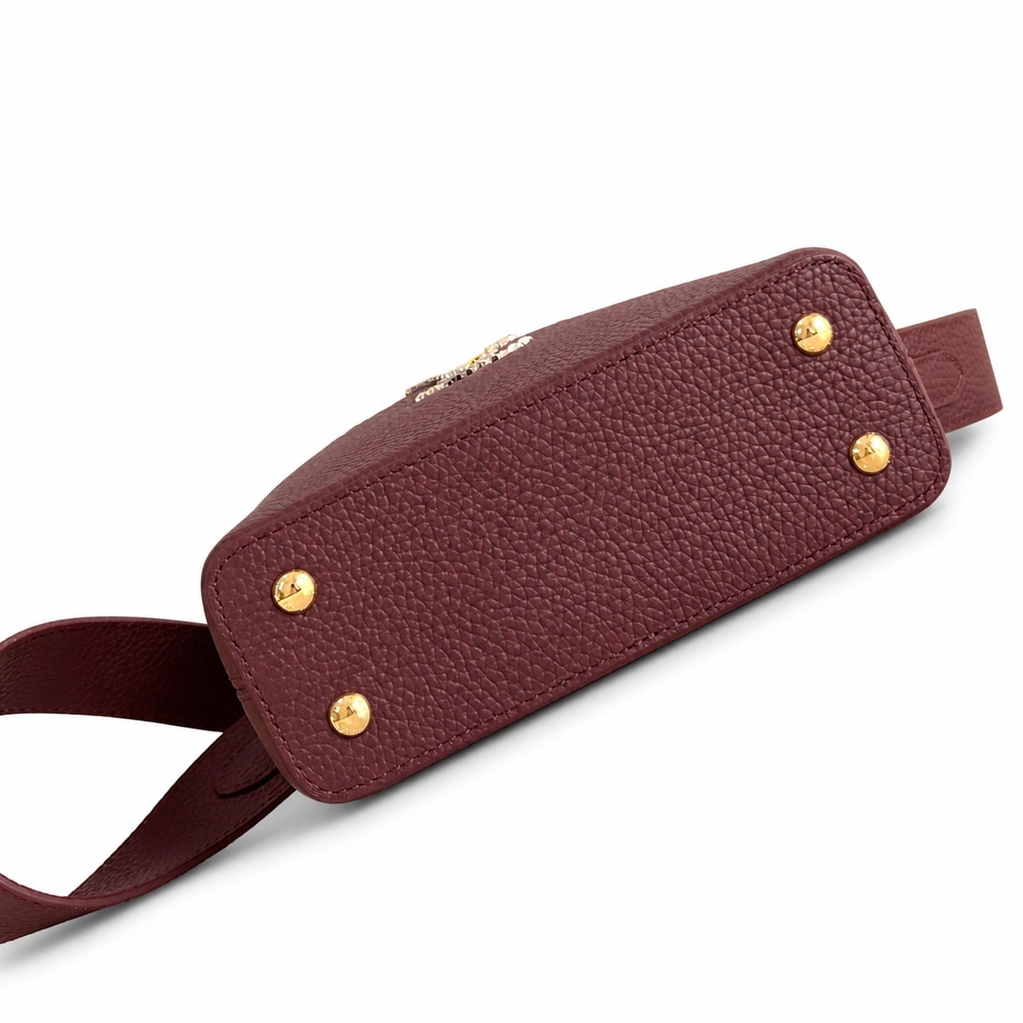 Louis Vuitton Capucines Mini Snakeskin Leather Burgundy Handbag