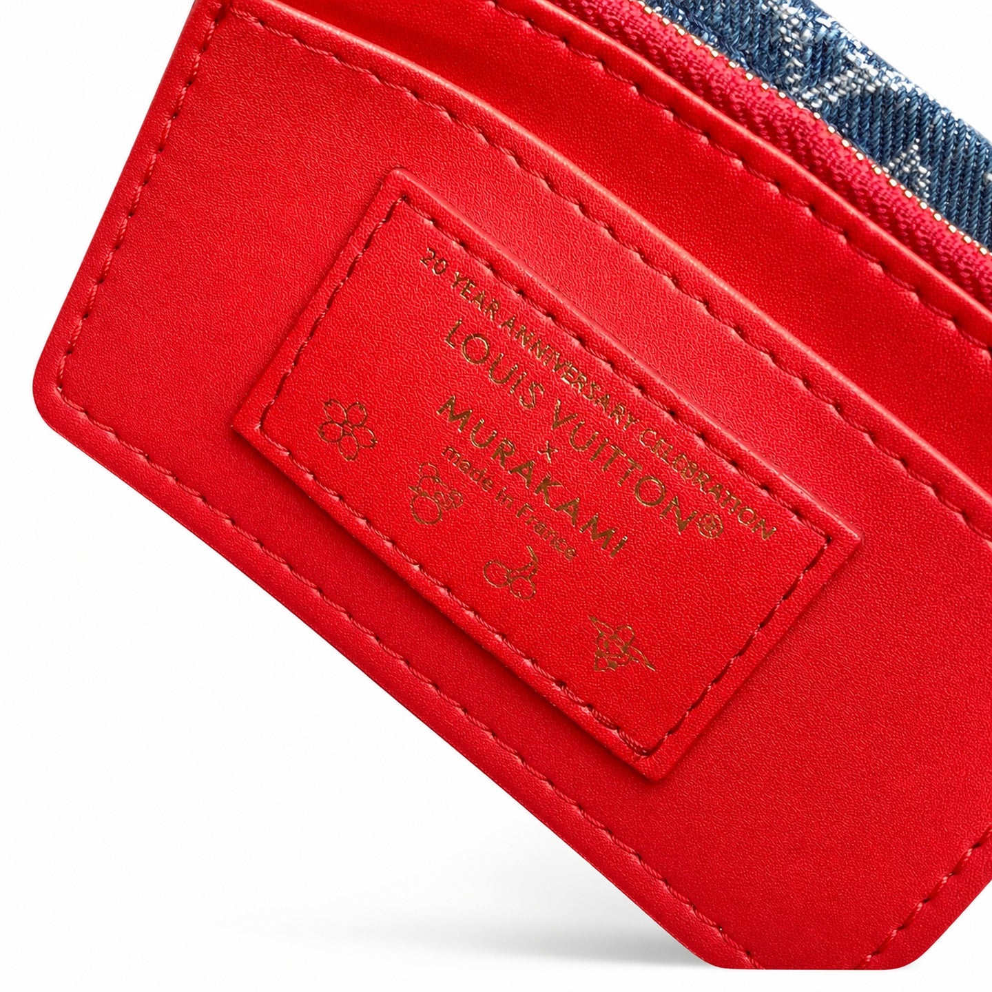 Louis Vuitton Takashi Murakami Mini Denim Leather Black Red Handbag