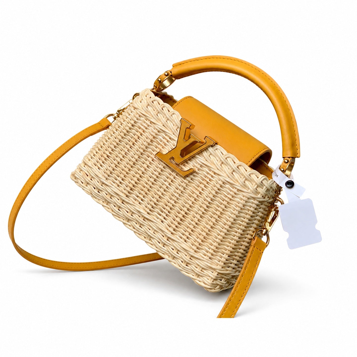 Louis Vuitton Capucines Mini Leather Yellow Handbag