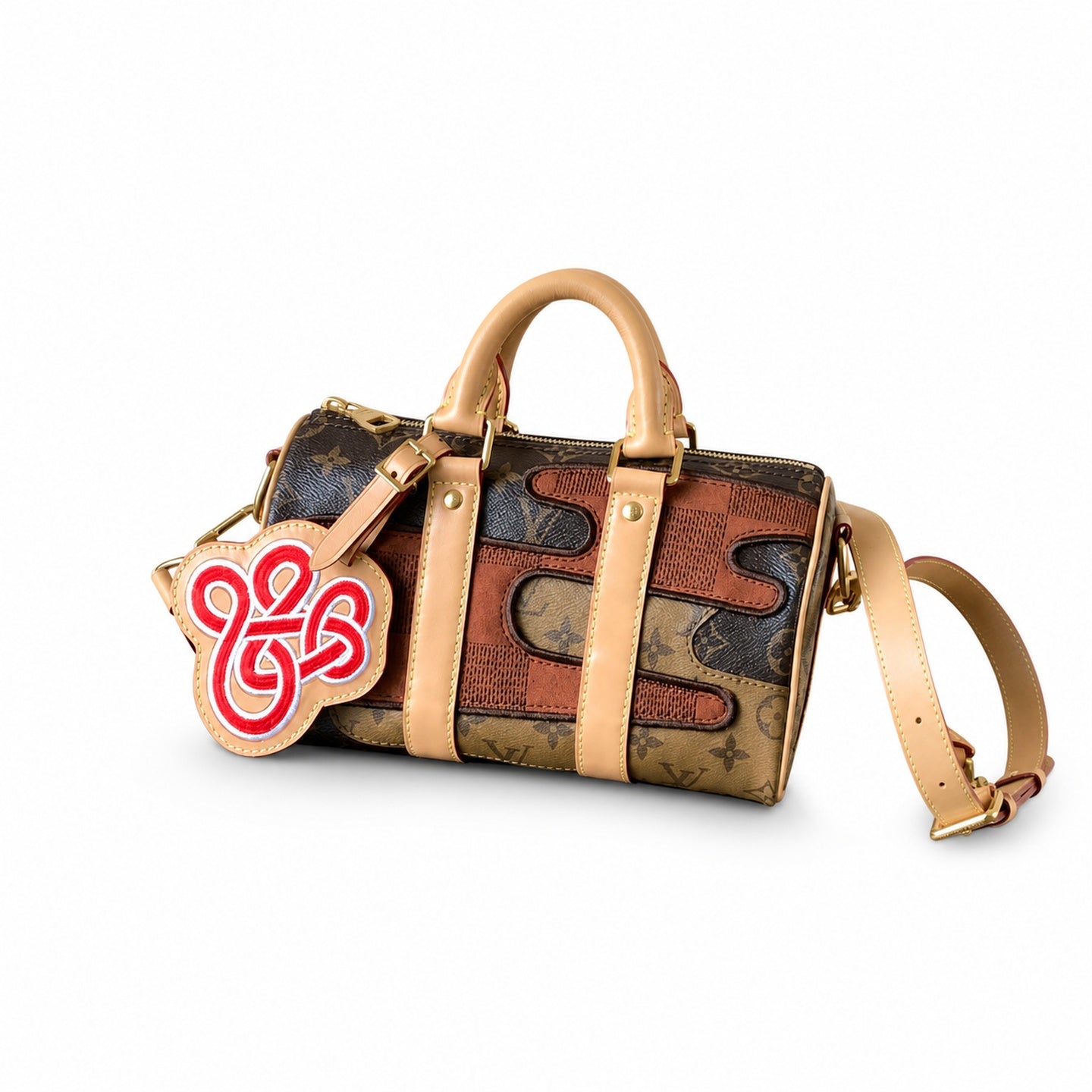 Louis Vuitton Keepall Embroidered Canvas Handbag