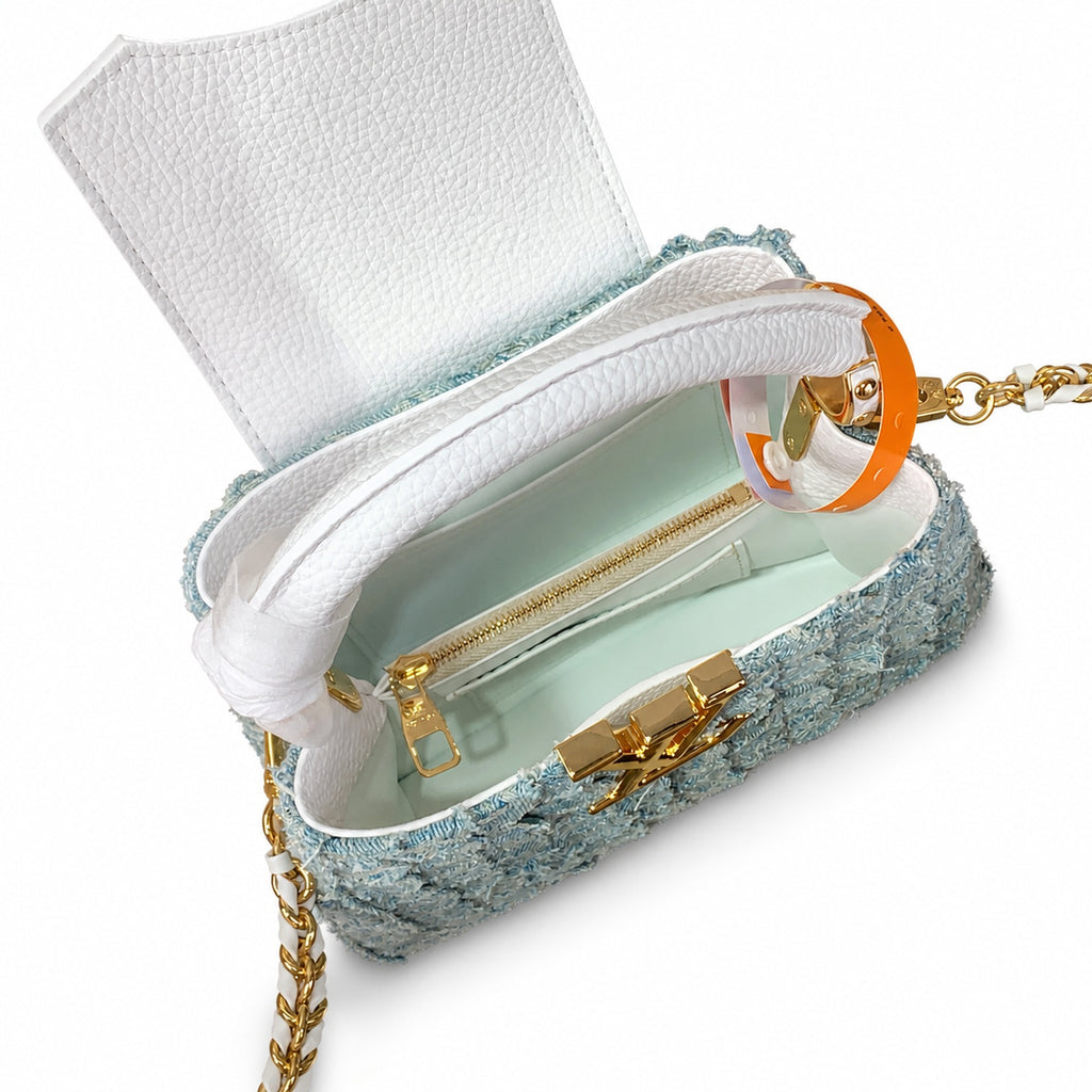 Louis Vuitton Capucines Mini Denim Leather Handbag