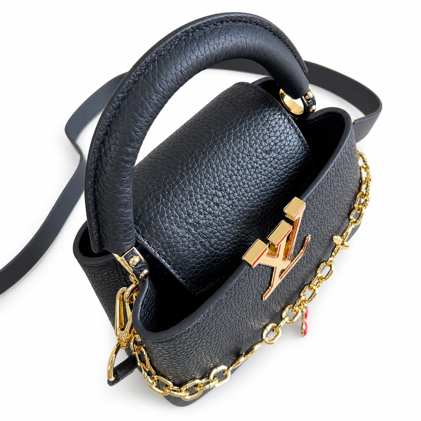 Louis Vuitton Capucines Takashi Murakami Mini Leather Black Handbag