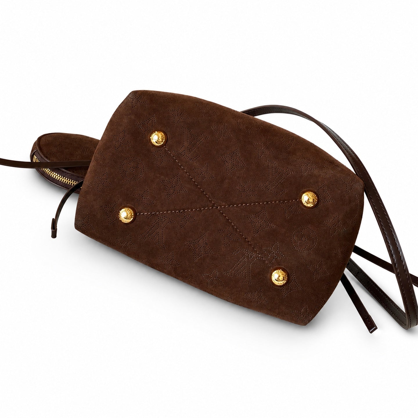 Louis Vuitton Zippy Suede Leather Handbag