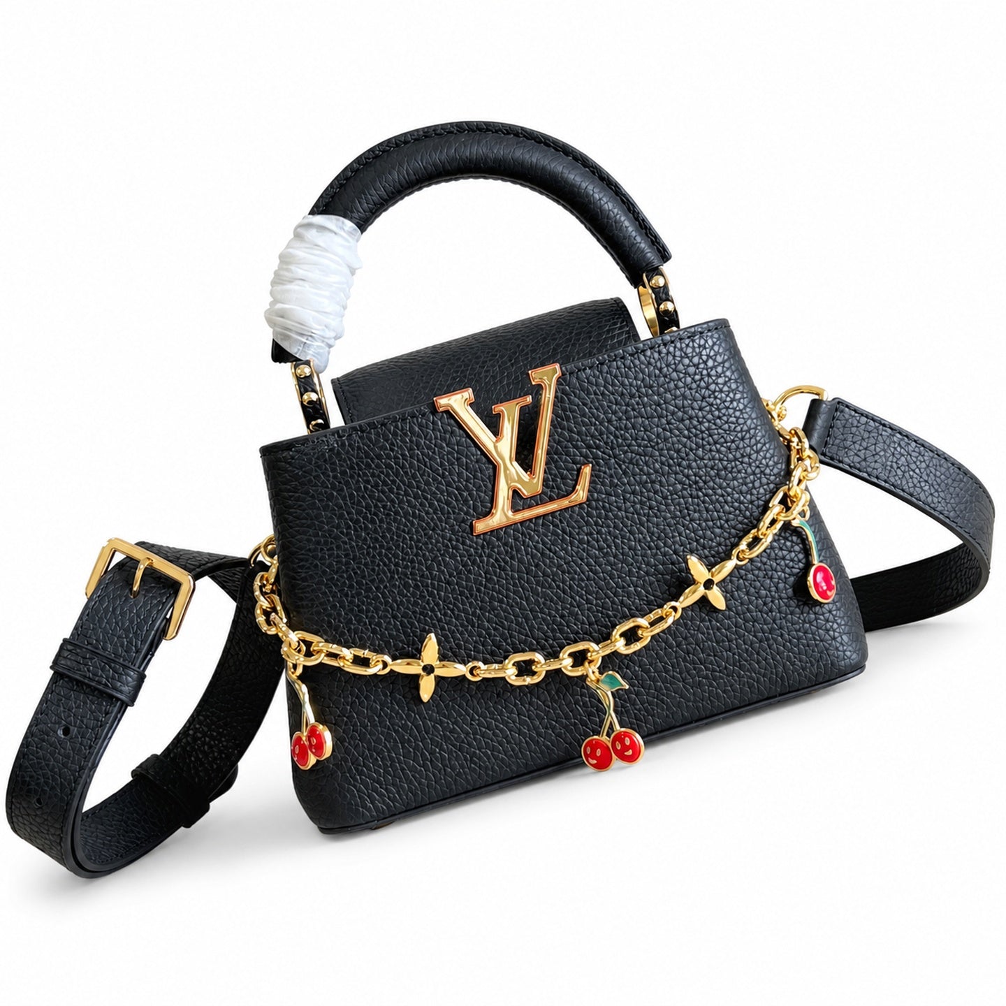 Louis Vuitton Capucines Takashi Murakami Mini Leather Black Handbag