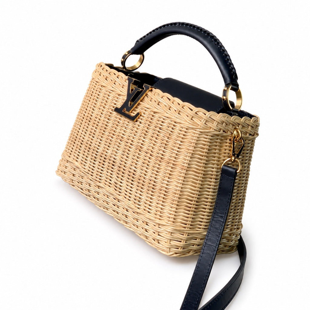 Louis Vuitton Capucines Small Blue Handbag