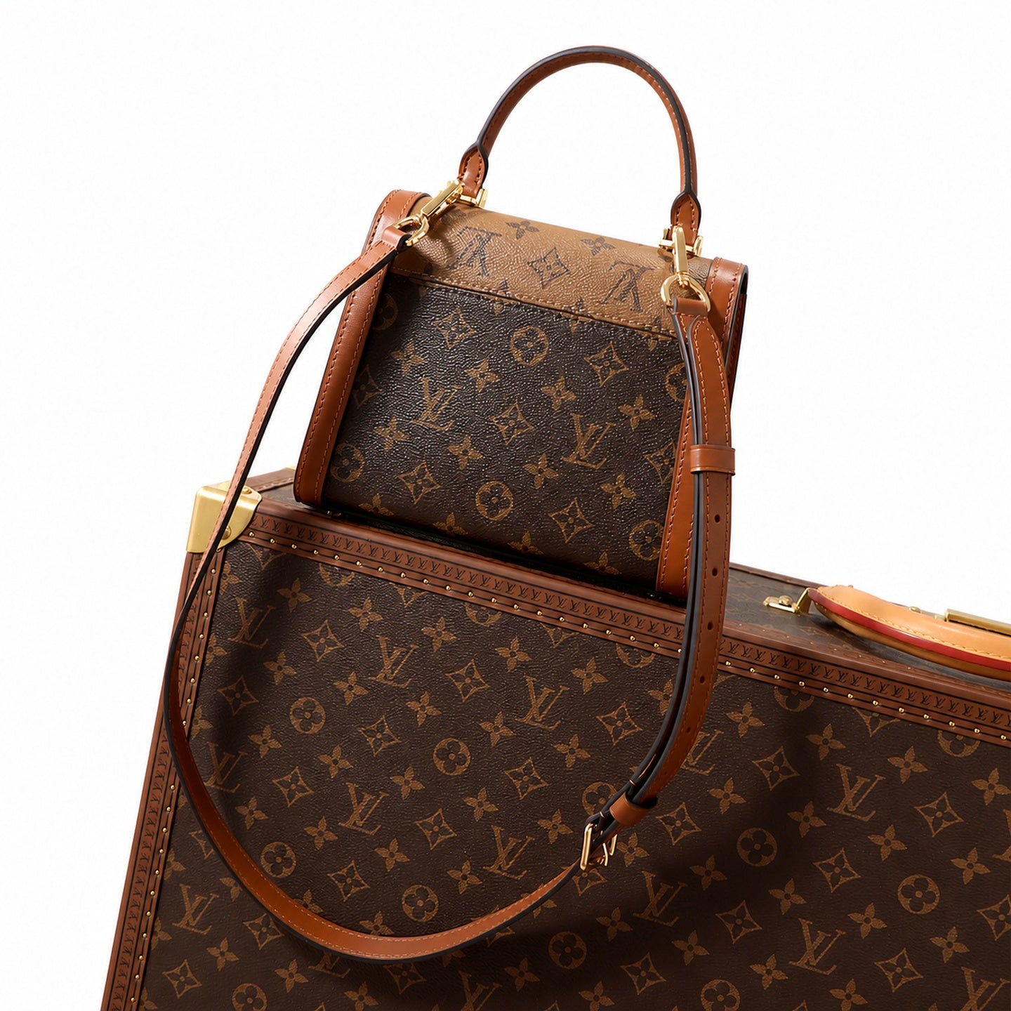 Louis Vuitton Dauphine Canvas Leather Handbag