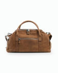 Luxury Leather Weekender Bag with Built-In Shoe Compartment