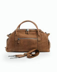 Luxury Leather Weekender Bag with Built-In Shoe Compartment