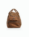 Luxury Leather Weekender Bag with Built-In Shoe Compartment