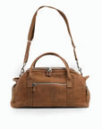 Luxury Leather Weekender Bag with Built-In Shoe Compartment