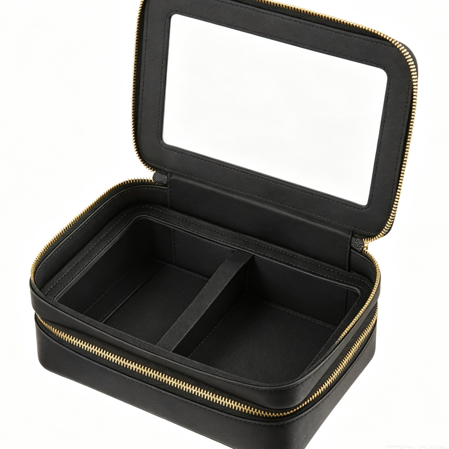 Dual Layer Clear Top Travel Makeup Organizer Case