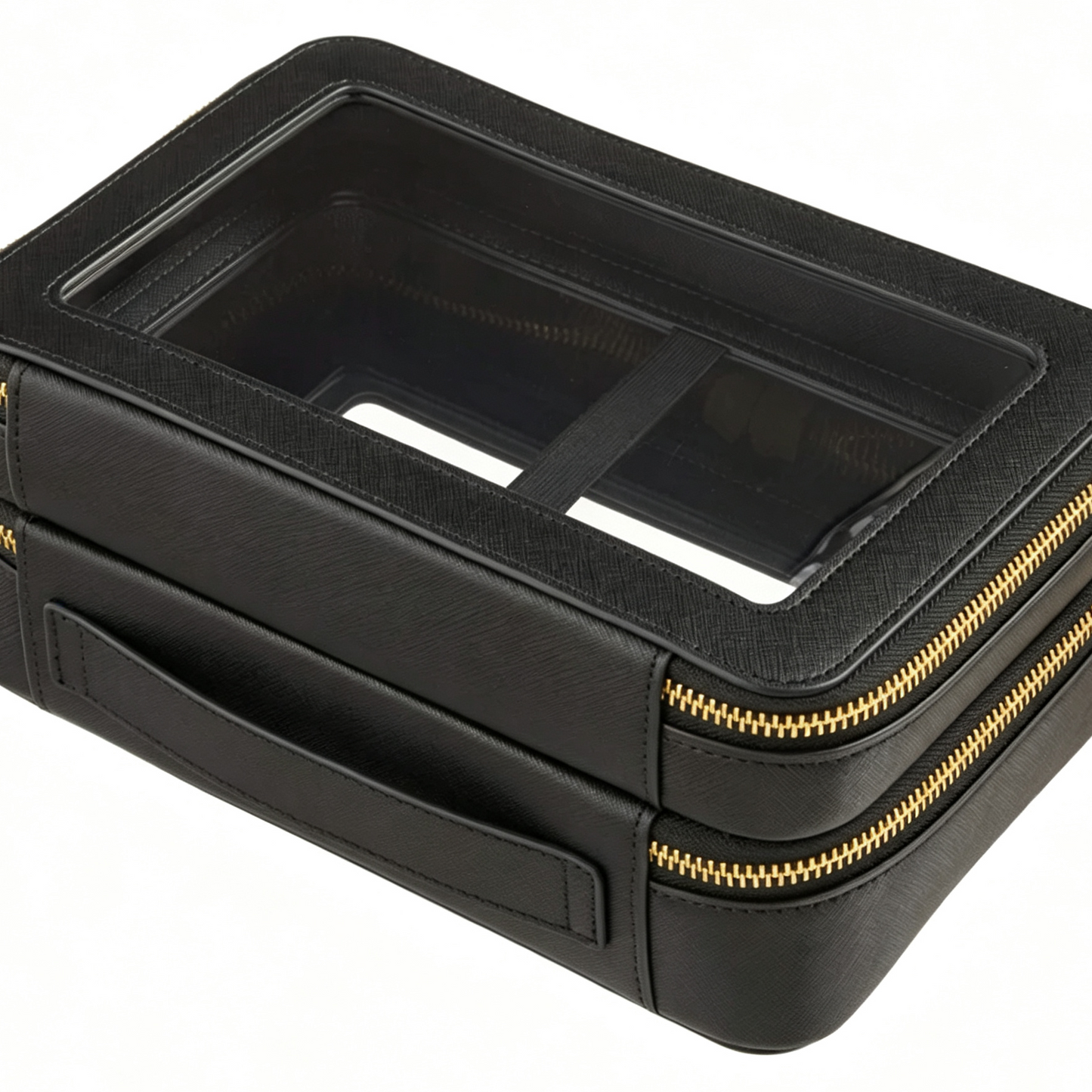 Dual Layer Clear Top Travel Makeup Organizer Case