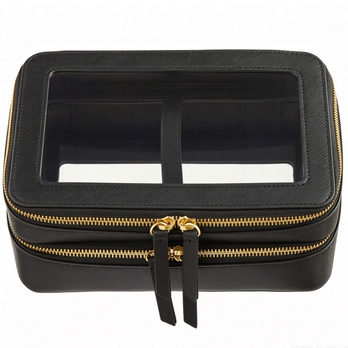 Dual Layer Clear Top Travel Makeup Organizer Case