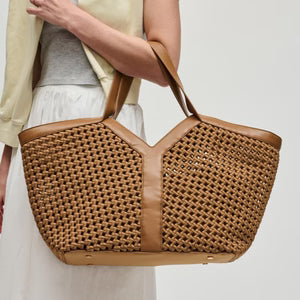 V Panel Woven Neoprene Large Weekend Shoulder Tote